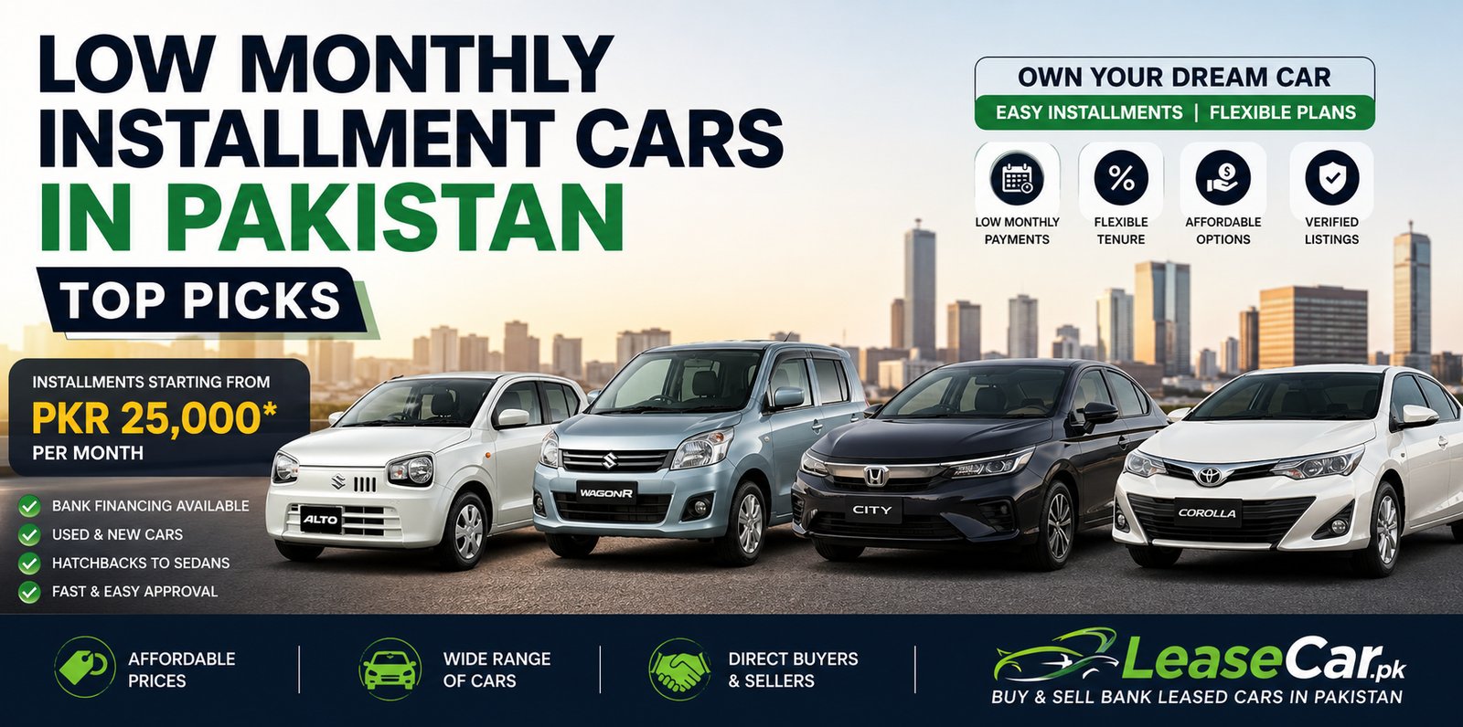 Low Monthly Installment Cars in Pakistan – Top Picks