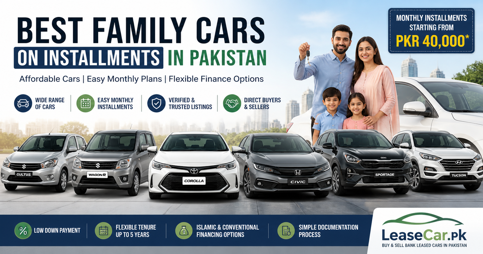 Best Family Cars on Installments in Pakistan