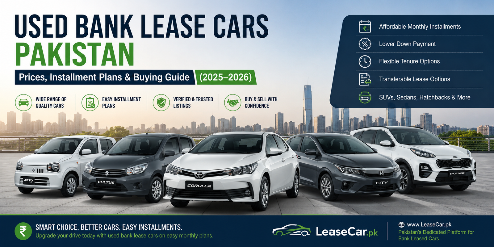 Used Bank Lease Cars Pakistan Prices, Installment Plans & Buying Guide (2025–2026)
