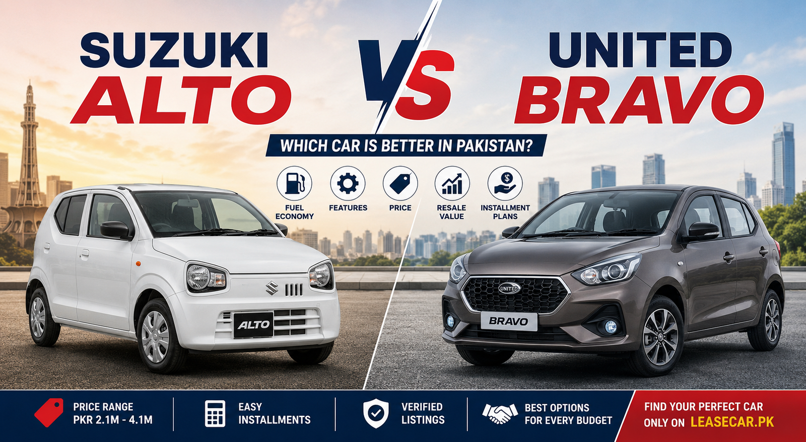 Suzuki Alto vs United Bravo: Which Car is Better in Pakistan?
