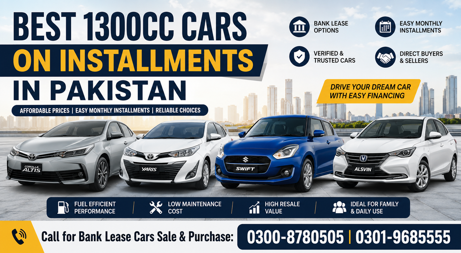 Best 1300cc Cars on Installments in Pakistan (2025–2026 Guide)
