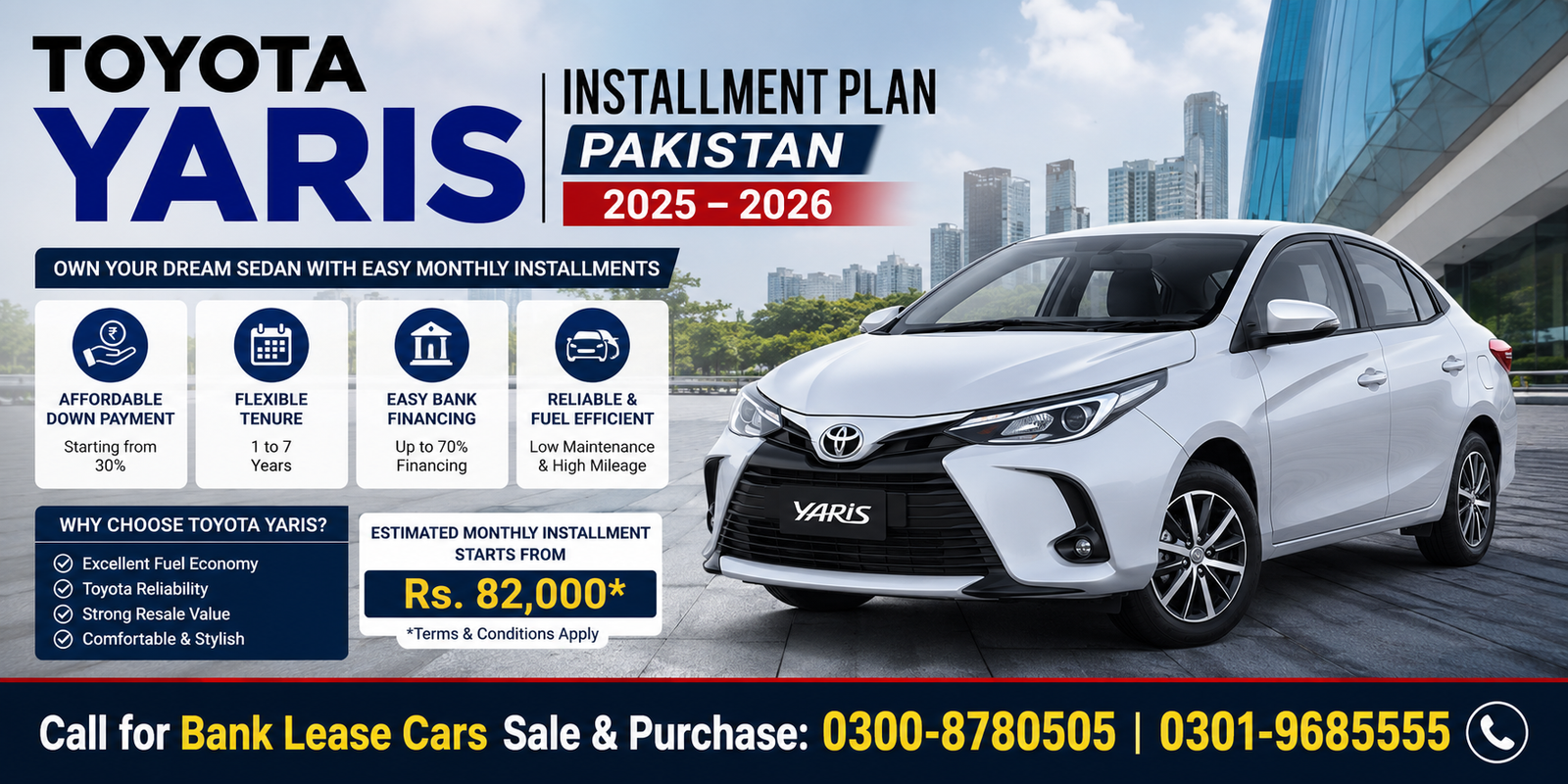 Toyota Yaris Installment Plan Pakistan (2025–2026) – Price, Monthly Installments & Bank Financing Guide