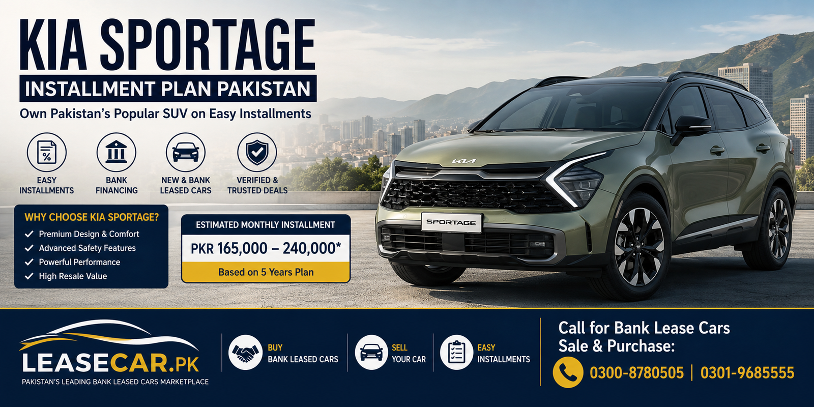 Kia Sportage Installment Plan Pakistan (2025–2026) – Monthly Payments, Down Payment & Financing Guide